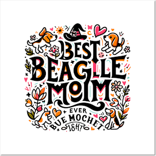 Best Beagle Mom Ever Distressed  funny Posters and Art